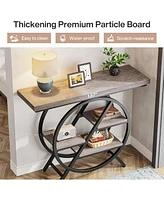 Tribesigns Console Table, 40-Inch Entryway Table with Storage Shelves, 4-Tier Industrial Hallway Sofa Table with Geometric Metal Frame, Accent Table f