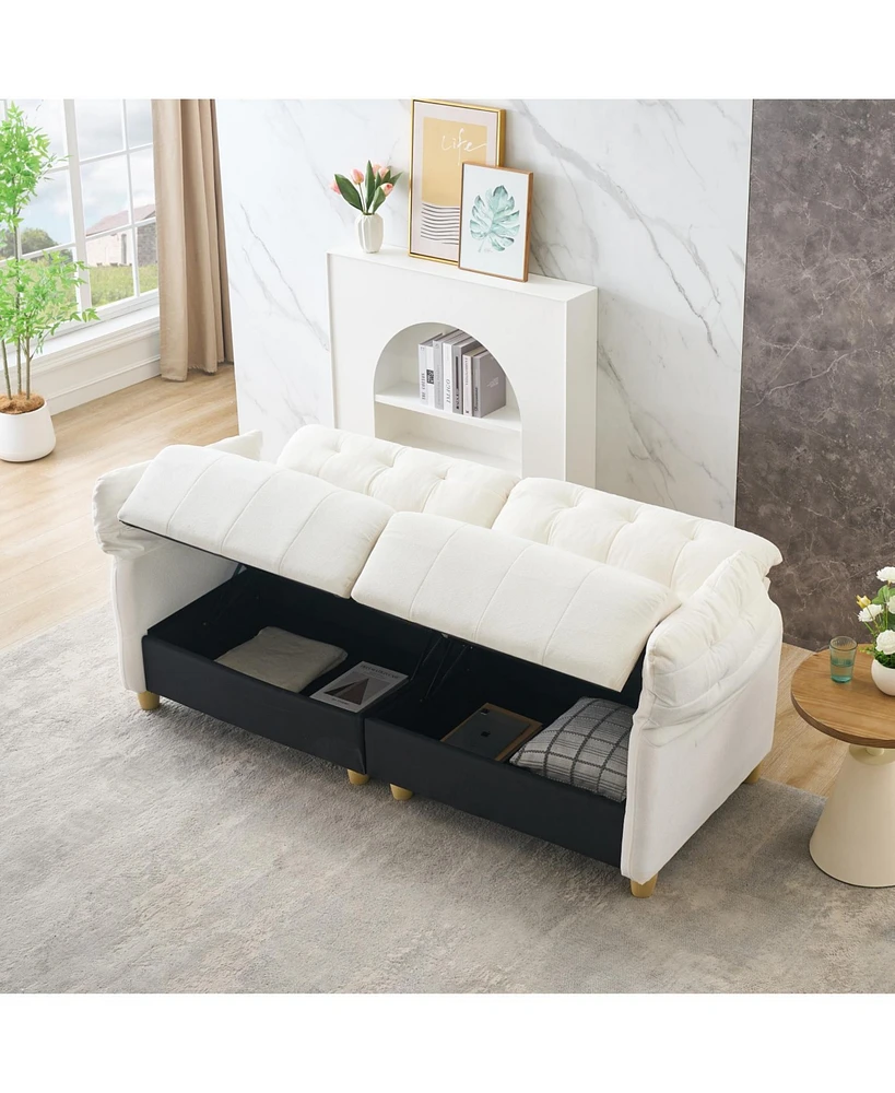 Creamy Cloud Fabric Sofa