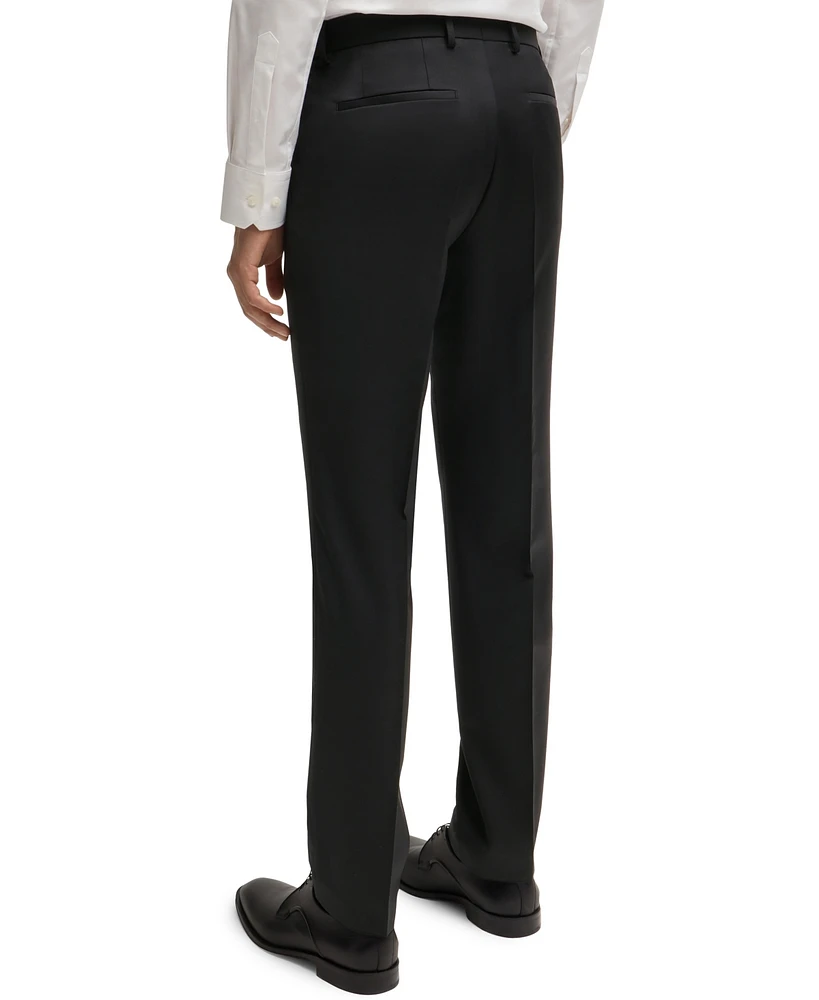 Boss Men's Regular-Fit Virgin Wool Formal Trousers