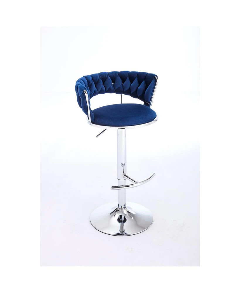 Velvet Bar Stools, Chrome Base