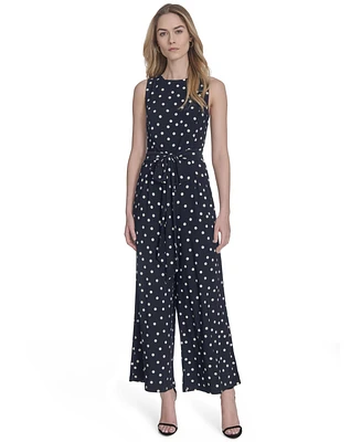 Tommy Hilfiger Women's Polka-Dot Straight-Leg Jumpsuit