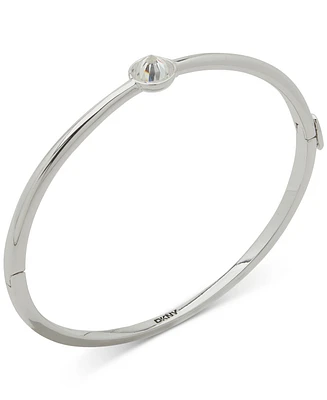 Dkny Crystal Spike Stone Bezel Polished Bangle Bracelet