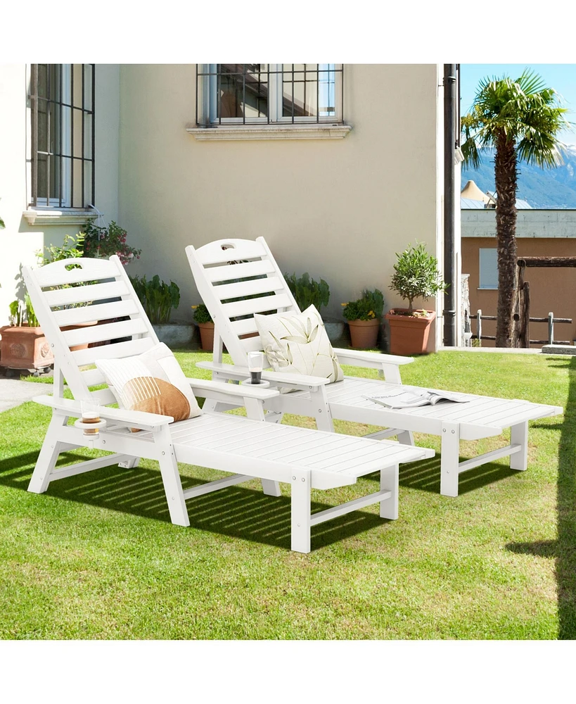 Patio Chaise Lounge Chair with 4 Position Backrest