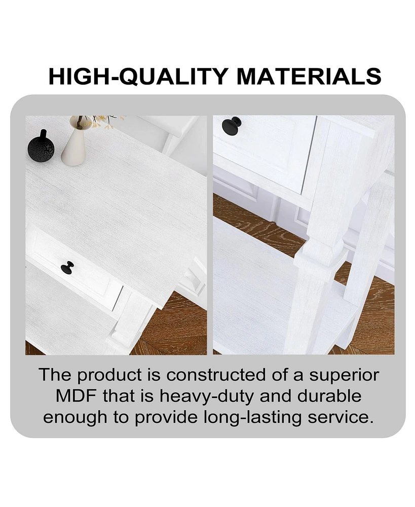 48 inch Long Console Table with 4 Drawers and 1 Bottom Shelf for Entryway Hallway Easy Assembly
