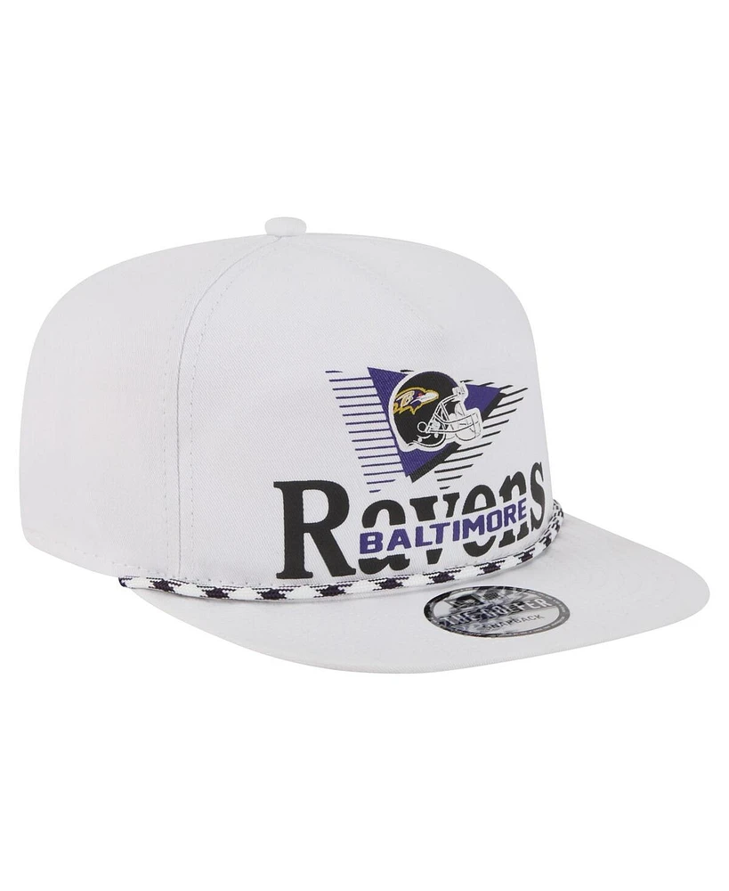 New Era Men's White Baltimore Ravens Collide Golfer Snapback Hat