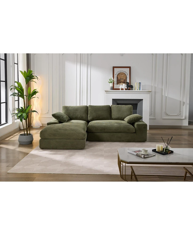 Modular Sofa, 99"69", Sleeper, Modern Minimalist, 2-Piece, Installation-Free