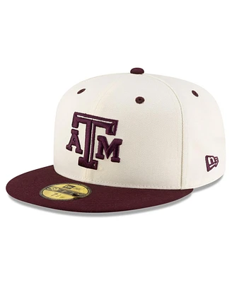 New Era Men's Cream/Maroon Texas A&M Aggies On-Field 59FIFTY Fitted Hat