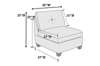 Piece Ash Grey Chenille Fabric Modular Sectional with Ottomans