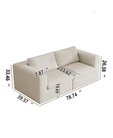 Modular Sectional Sofa Couch,78.8inch Oversized Loveseat Sofa, 2 Seater Upholstered with Corduroy Fabric Couches