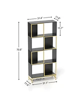 4-Tier Storage Shelves, Bookcase Display Storage Shelf Corner Shelf for Small Space, Living Room