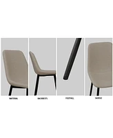 4-Piece Modern Dining Set: 59" Light Wood Mdf Table with Suede Chairs