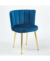 Cozy Velvet Dining Chair (Set of 2) with Gold Legs