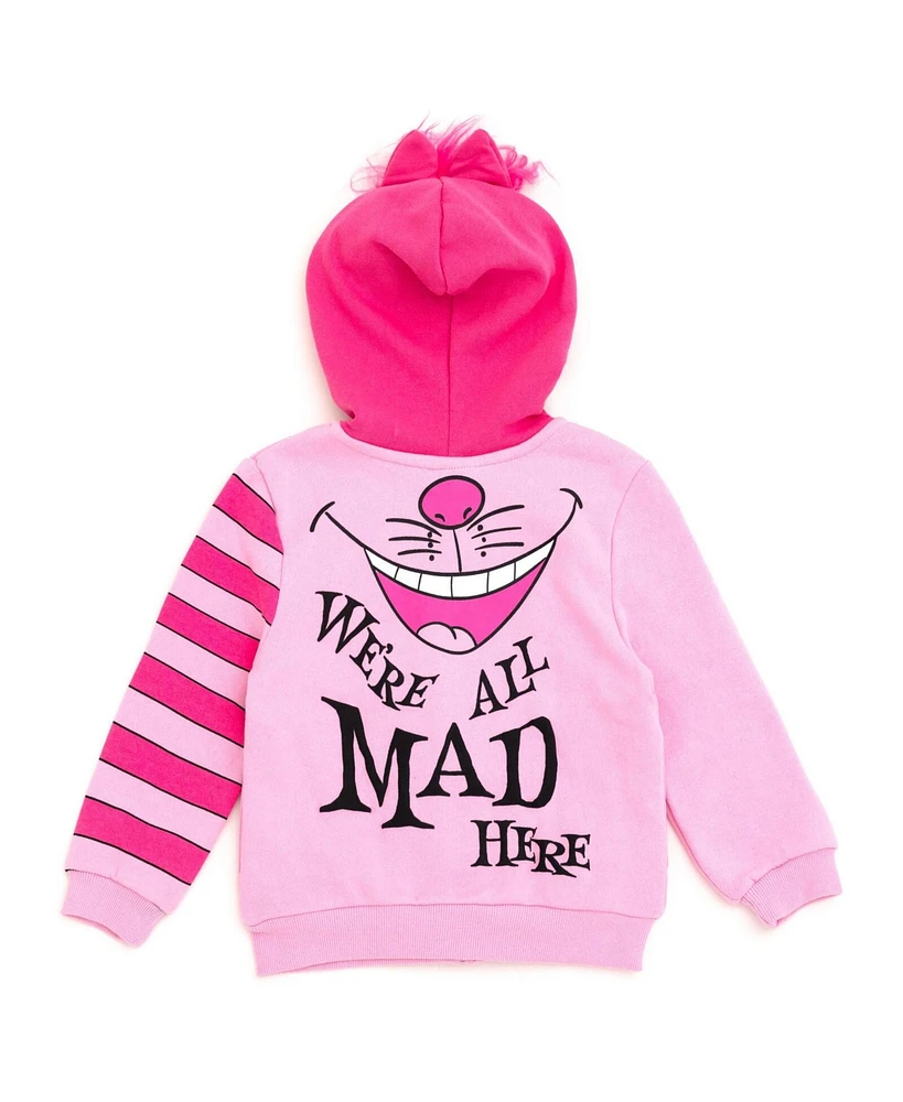 Alice Wonderland Girls Cheshire Cat Fleece Zip Up Cosplay Hoodie