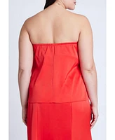 Eloquii Women's Column Satin Tube Top