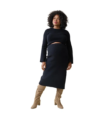 Ingrid + Isabel Maternity Two Piece Sweater Midi Skirt Set