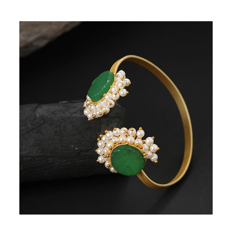 Sohi Women's Cluster Stone Cuff Bracelet