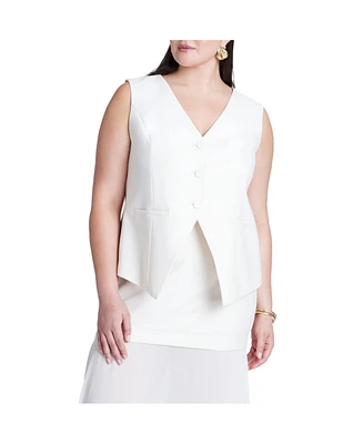 Eloquii Women's Split Hem Suiting Vest