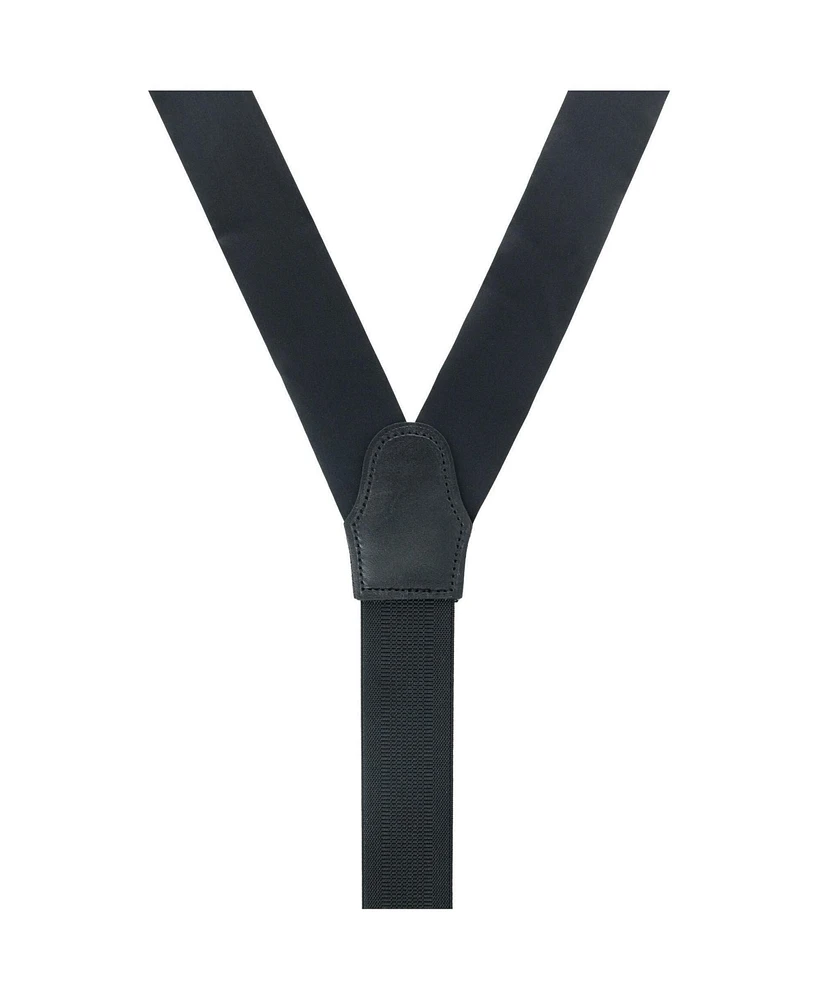 Trafalgar Men's Sutton Solid Color Silk Formal Suspenders | Y-Back, Adjustable Braces
