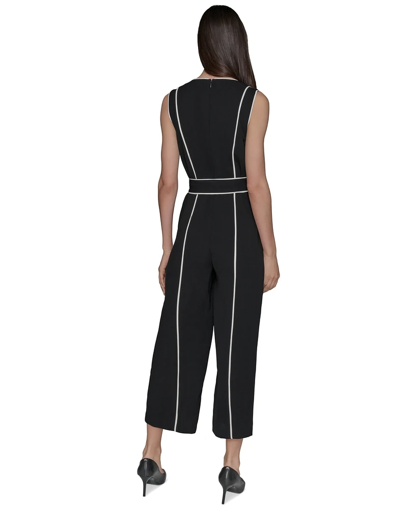 Karl Lagerfeld Paris Women's Contrast Trim Jumpsuit