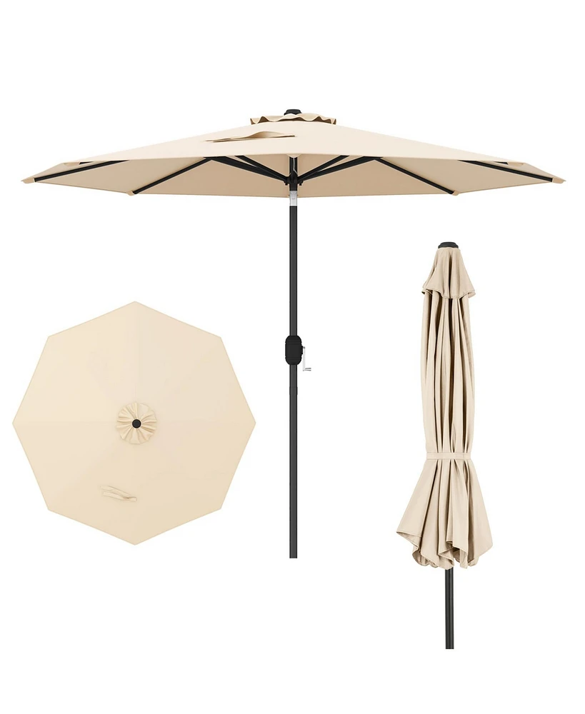 9 Ft Outdoor Market Patio Table Umbrella Push Button Tilt Crank Lift