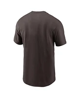 Nike Men's Brown Cleveland Browns Primetime Wordmark Essential T-Shirt