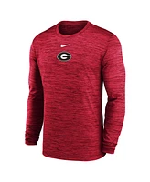 Nike Men's Red Georgia Bulldogs 2025 Sideline Velocity Performance Long Sleeve T-Shirt