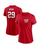 Nike Women's James Wood Red Washington Nationals Fuse Name Number T-Shirt
