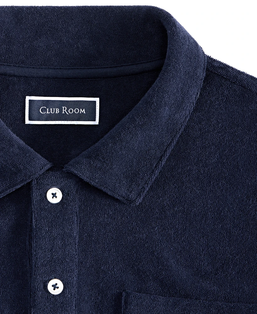 Club Room Men's Solid Terry Cloth Short-Sleeve Polo Shirt, Exclusively at Macy's