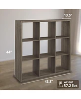 ClosetMaid Decorative Bookcase Open Back 9-Cube Storage Organizer, Graphite Gray