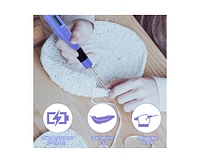 Zcvtbye Rechargeable Lighted Crochet Hook Set with Stitch Counter, Interchangeable Metal Heads
