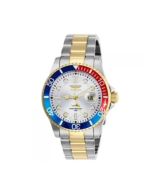 Invicta Men's 44710 Pro Diver Quartz 3 Hand Silver Dial Watch