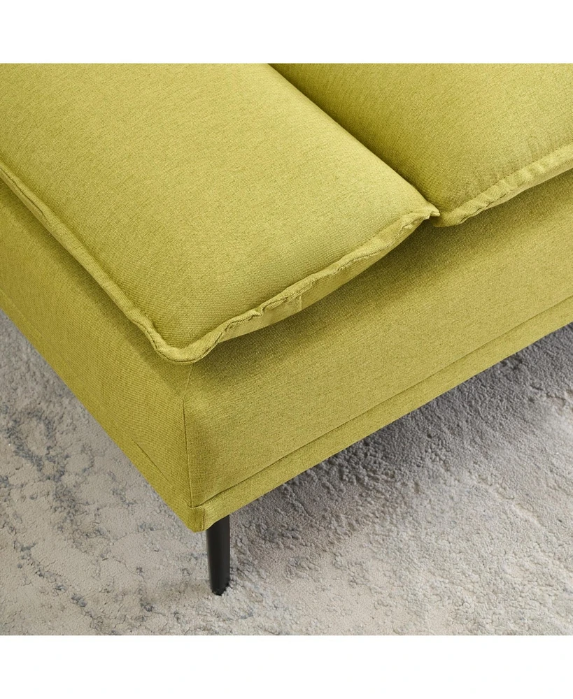 Custom 89" Cotton-Linen Throw: Green Elegance for Every Space