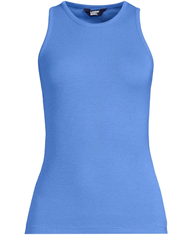 Lands' End Women's Drapey Rib Fitted Tank Top