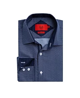 Elie Balleh Big Boys Navy Slim Fit Honeycomb Button-Down Shirt