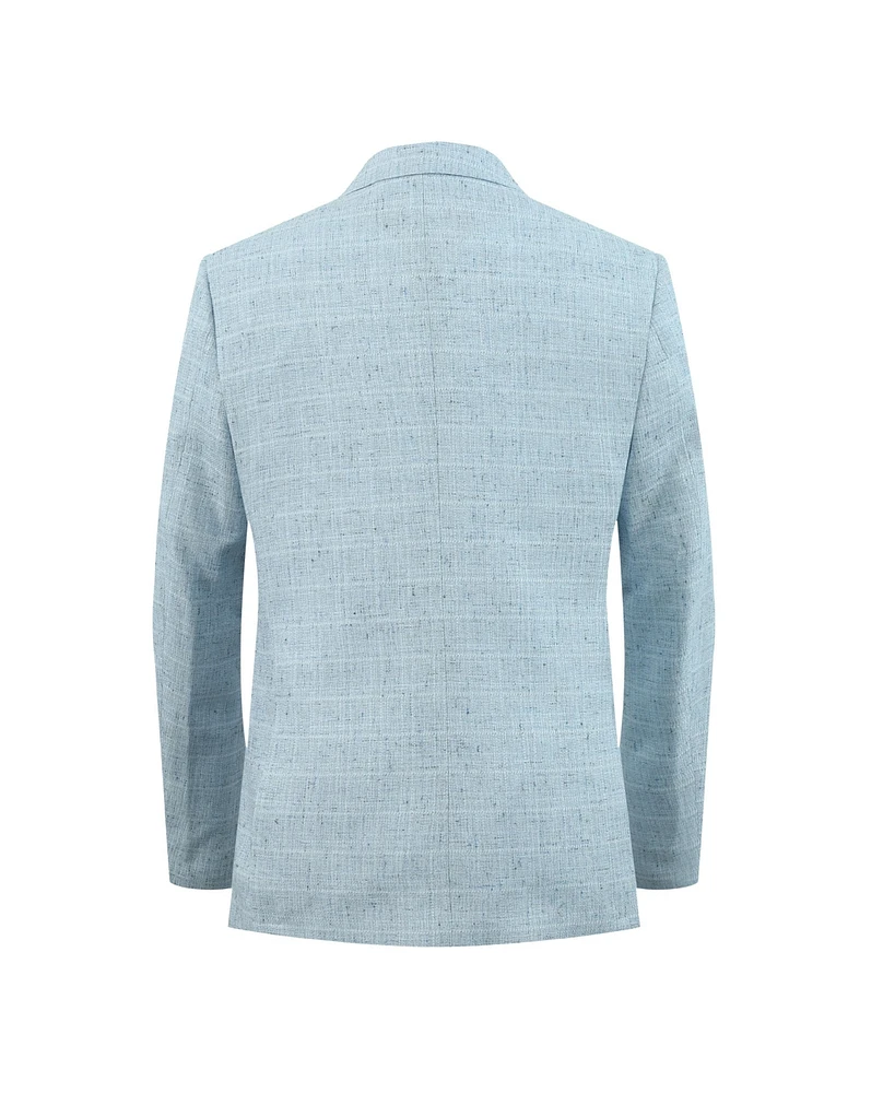 Elie Balleh Boys Baby Blue Slim Fit Melange Jacket