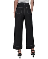 Karl Lagerfeld Paris Women's Stitch-Trimmed Cropped Pants