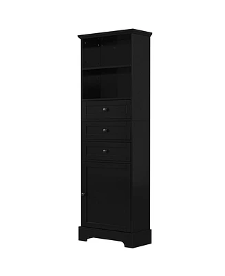 Casainc 67.3"H Tall Cabinet with 3 Drawers, Adjustable Shelves
