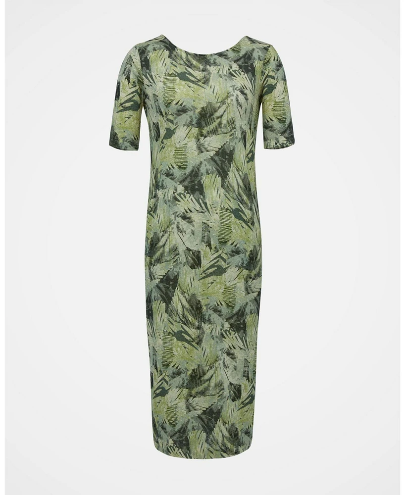 Celtic & Co. Women's Linen Blend Button Back Midi Dress