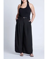 Eloquii Women's Asym Halter With Hardware Detail