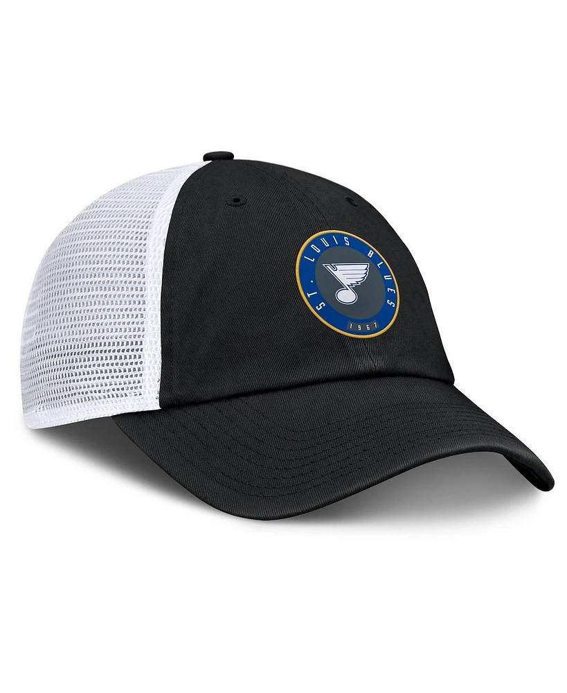 Fanatics Men's Black/White St. Louis Blues Averie Trucker Adjustable Hat