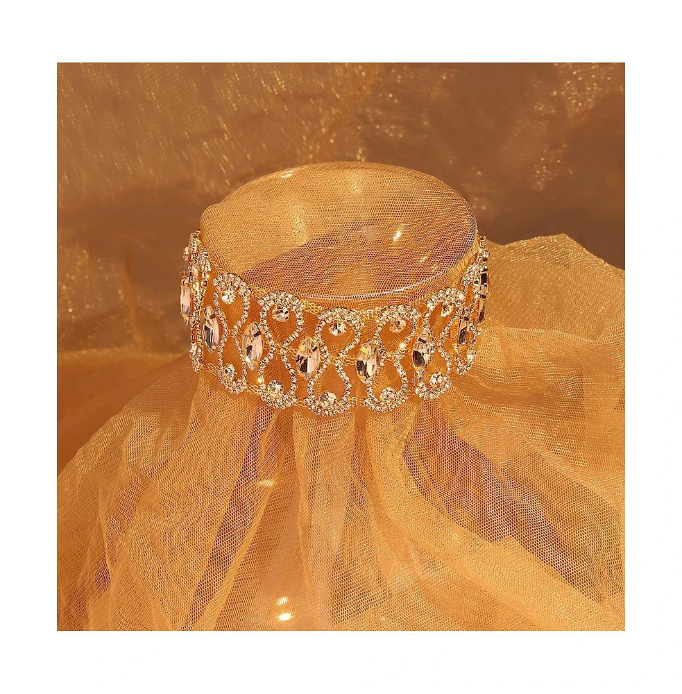 Sohi Gold-Plated Crystal Necklace