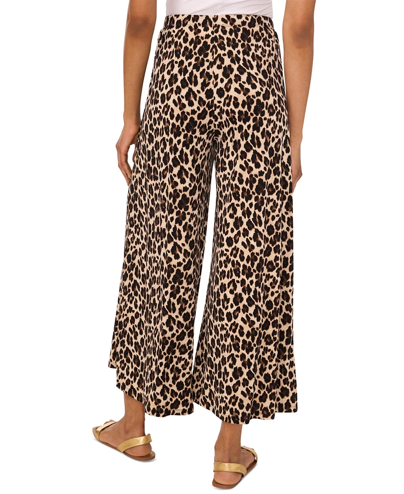 Vince Camuto Women's Animal-Print Pull-On Wide-Leg Pants