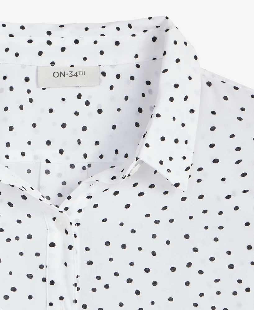 On 34th Women's Printed Silky Button-Front Shirt, Exclusively at Macy's