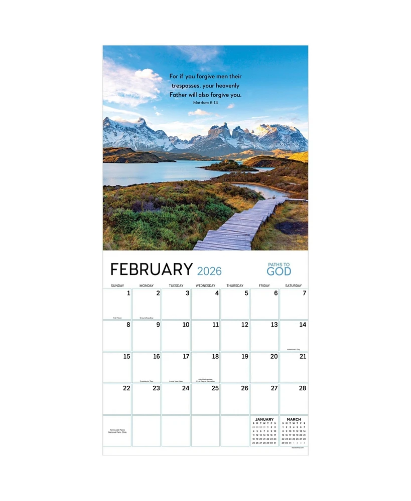 2026 Paths to God Wall Calendar