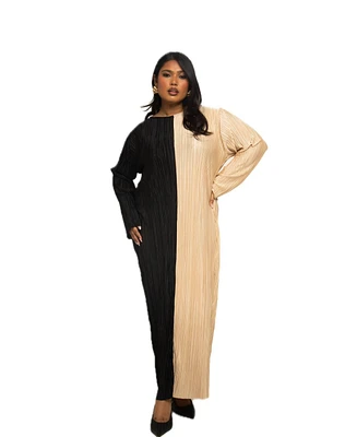 Fashion-szn Curve Women's Colourblock Midaxi Dress