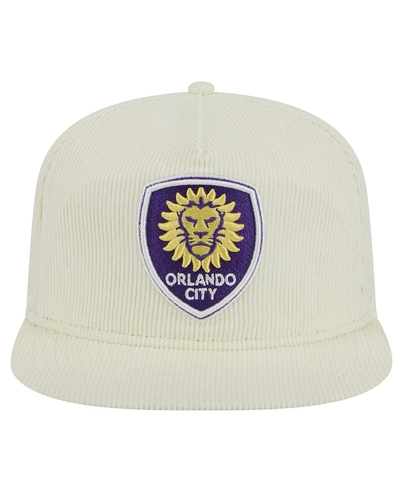 New Era Men's Cream Orlando City Sc 2025 Kickoff Snapback Golfer Hat