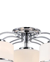 Cwi Lighting 10" Metal Frosted 5 Light Drum Shade Flush Mount