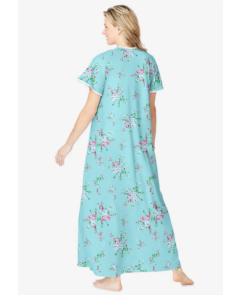 Only Necessities Women's Long Pintuck Knit Gown