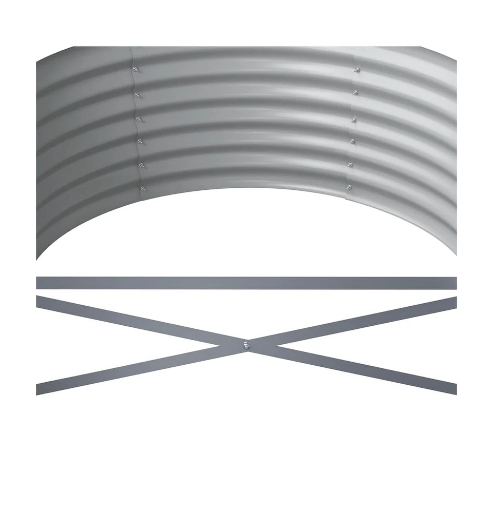 Garden Raised Bed Powder-coated Steel 201.6"x31.5"x14.2" Gray