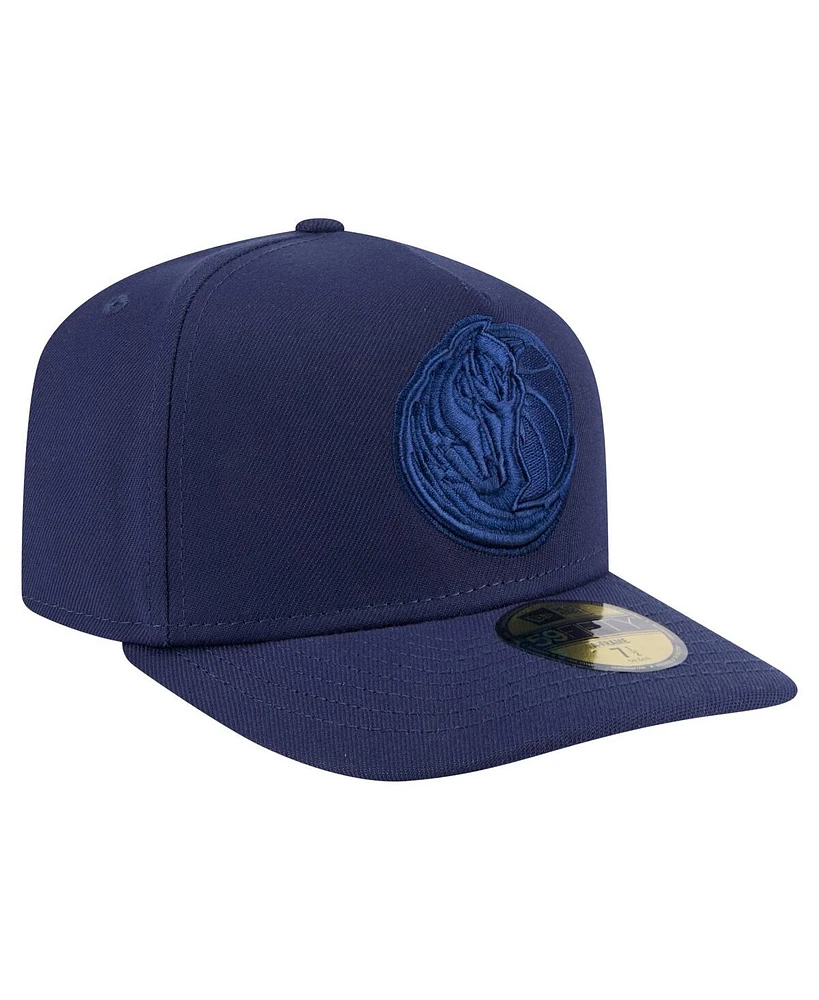 New Era Men's Navy Dallas Mavericks Colorpack A-Frame Pinch Front 59FIFTY Fitted Hat